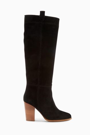 Suede Long Western Boots